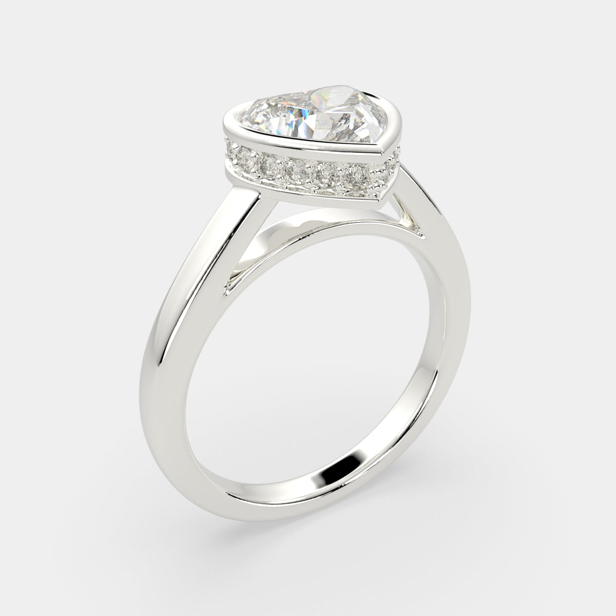 4.15 Carat VS1 D Lab Grown Diamond Halo Pave Heart Ring