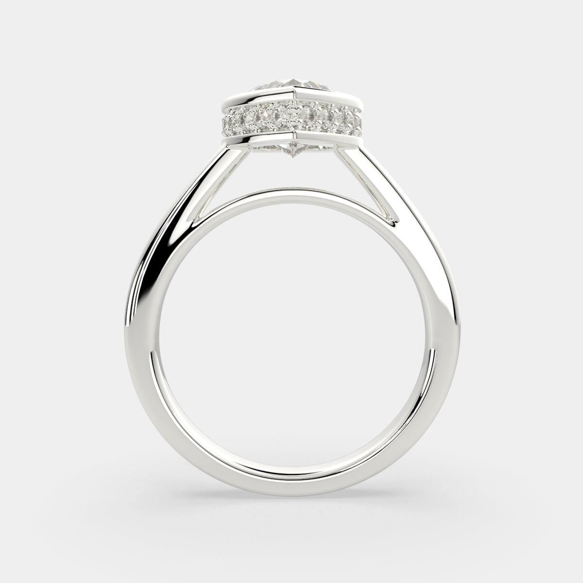 2.15 Carat VS1 D Lab Grown Diamond Halo Pave Heart Ring