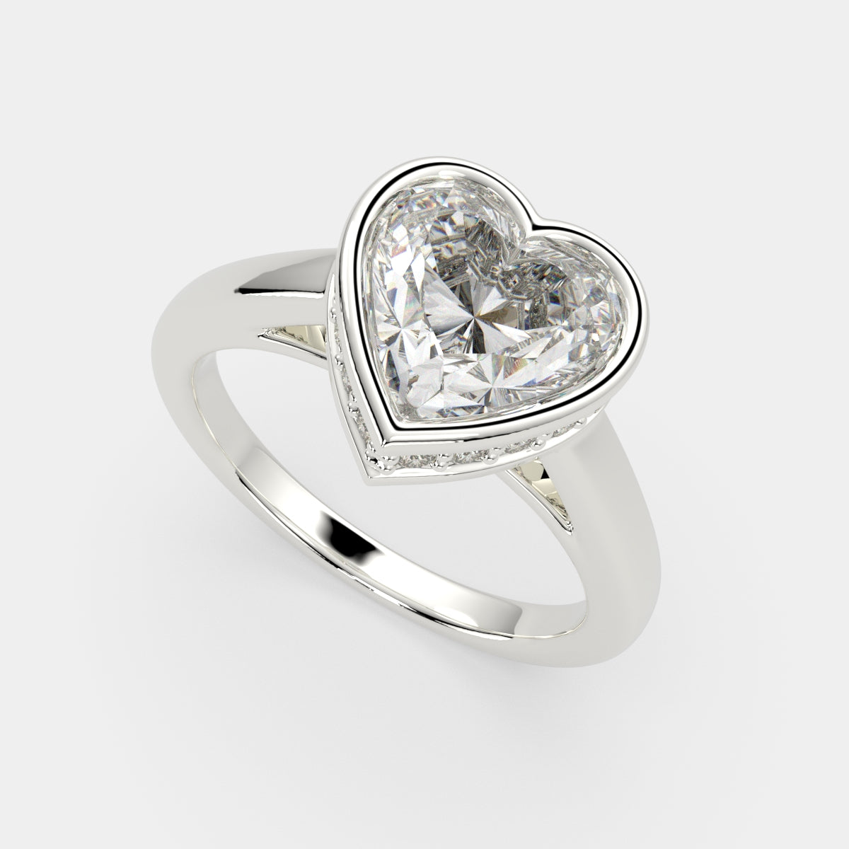 4.15 Carat VS1 D Lab Grown Diamond Halo Pave Heart Ring