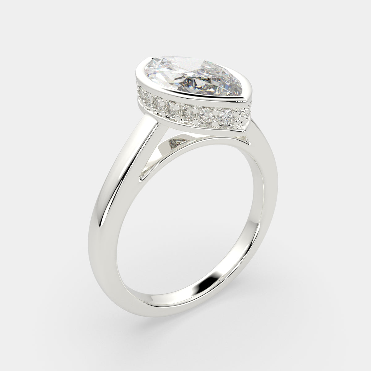 3.15 Carat VS1 D Lab Grown Diamond Halo Pave Marquise Ring