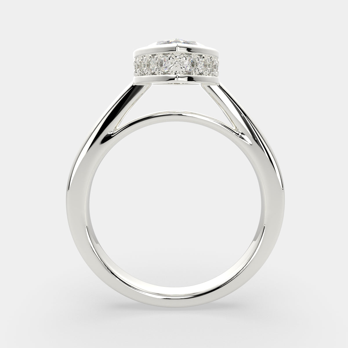 1.15 Carat VS1 D Lab Grown Diamond Halo Pave Marquise Ring