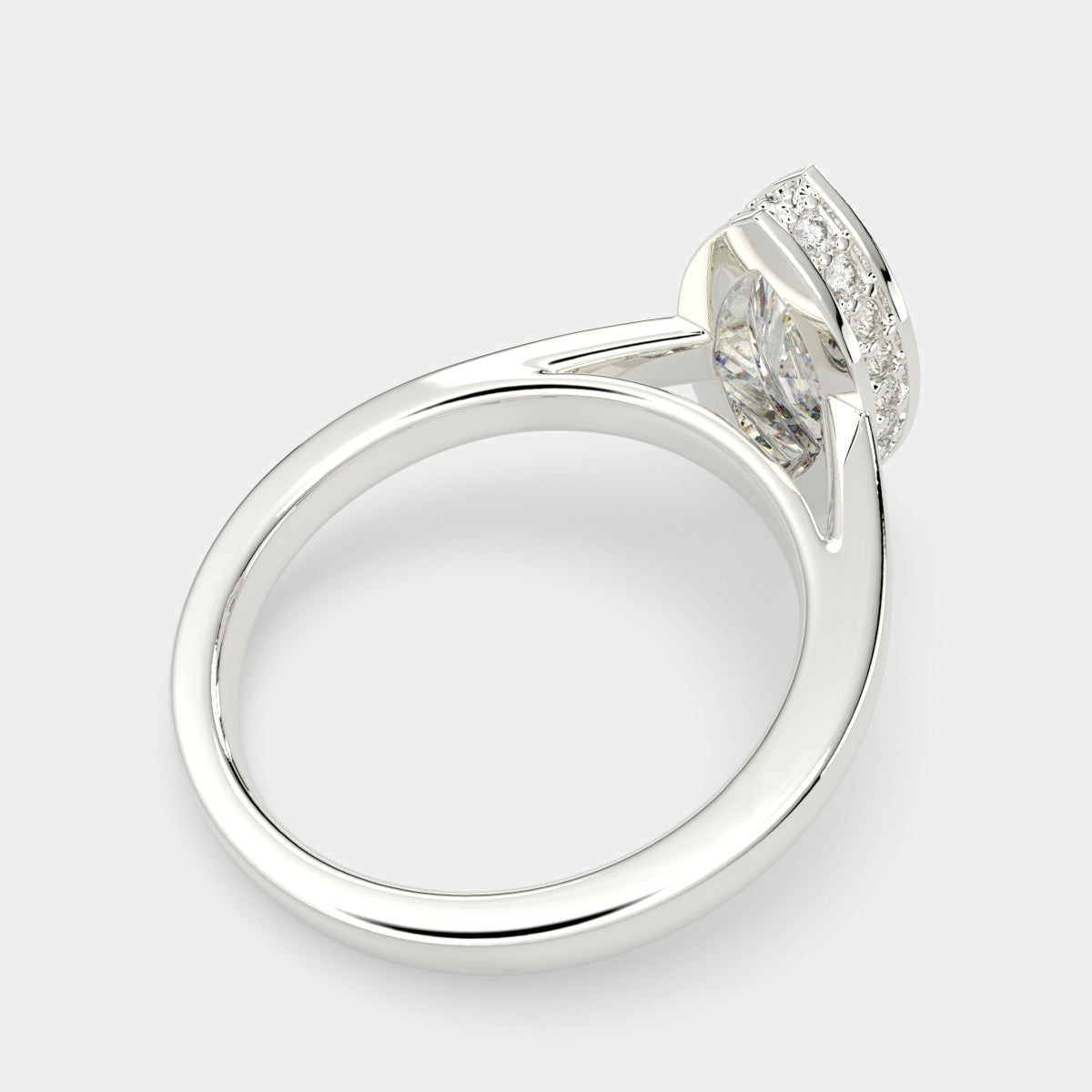 2.15 Carat VS1 D Lab Grown Diamond Halo Pave Marquise Ring