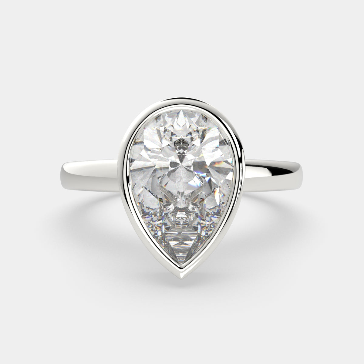 2.15 Carat VS1 D Lab Grown Diamond Halo Pave Pear Ring
