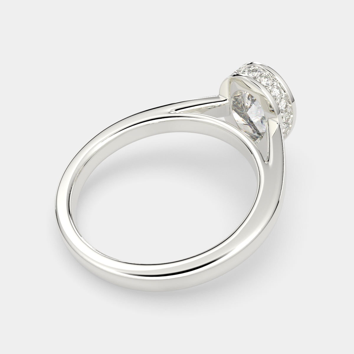 1.15 Carat VS1 D Lab Grown Diamond Halo Pave Pear Ring