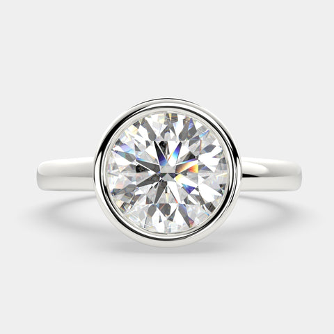 1.15 Carat VS1 D Lab Grown Diamond Halo Pave Round Ring