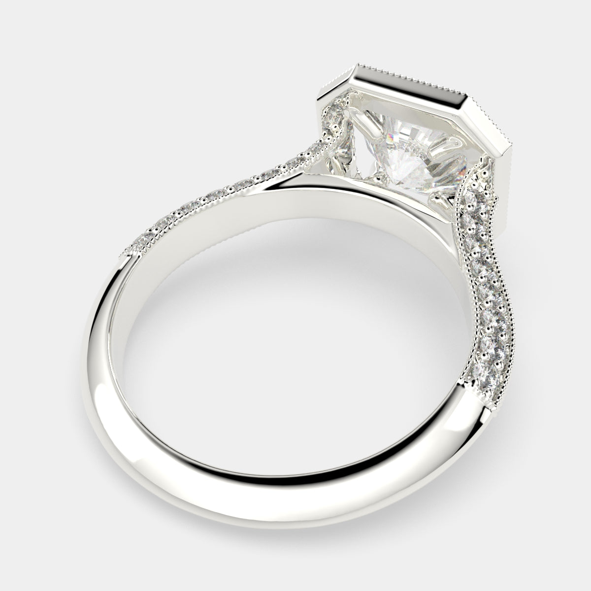 4.45 Carat VS1 D Lab Grown Diamond Halo Pave Round Ring