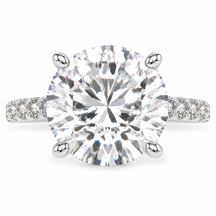 Ginevra 6.2 Carat Round Cut Tapered Engagement Ring