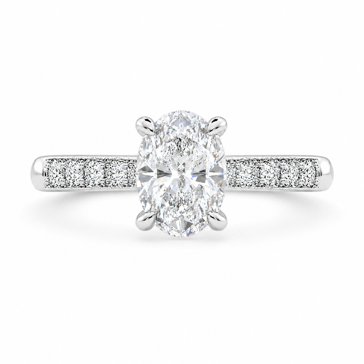 Federica 2.4 Carat Oval Cut 4 Prong Engagement Ring