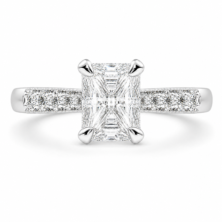 Federica 2.4 Carat Emerald Cut 4 Prong Engagement Ring