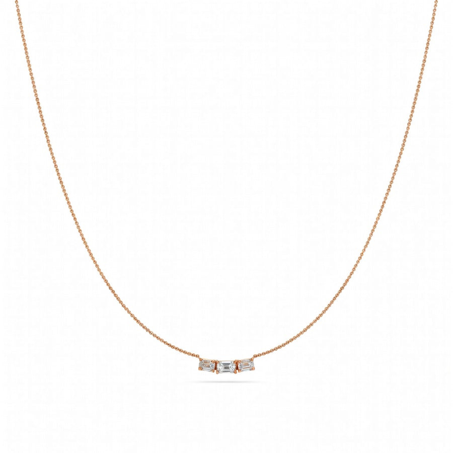 0.5 Ct Emerald Cut Diamond Pendant Necklace VS1 D-F White Gold 14k