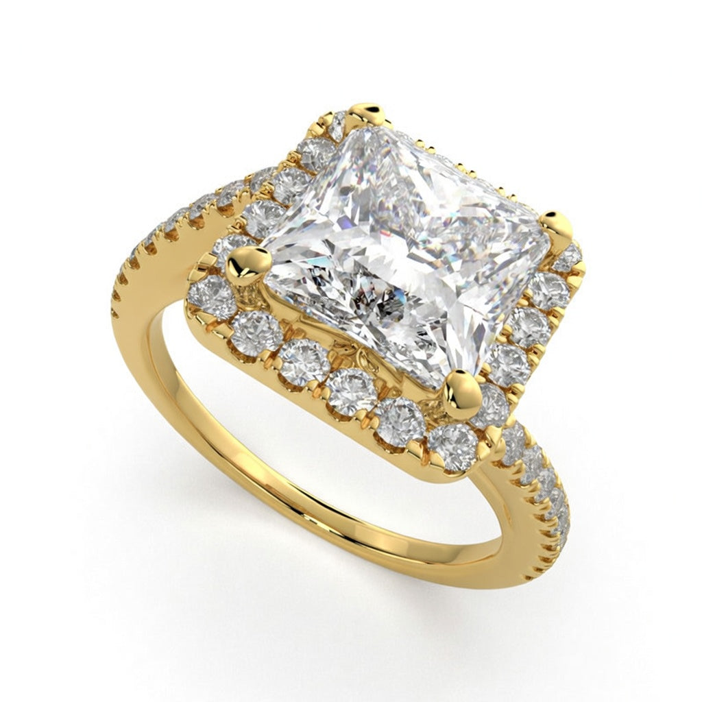 Paloma 1.35 Carat Princess Cut Pave Halo Engagement Ring