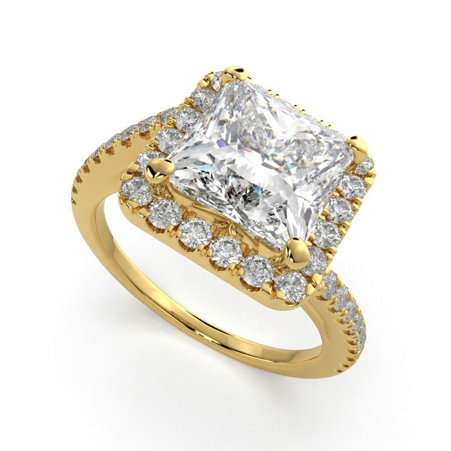Paloma 1.35 Carat Princess Cut Pave Halo Engagement Ring