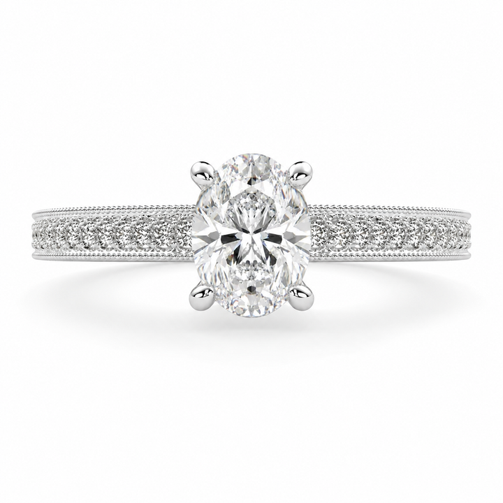 Martina 1.75 Carat Oval Cut Pave Engagement Ring