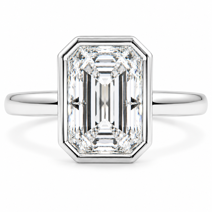 Xenia 6.15 Carat Radiant Cut Halo Pave Solitaire Engagement Ring