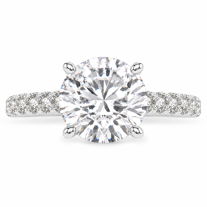Ginevra 4.2 Carat Round Cut Tapered Engagement Ring