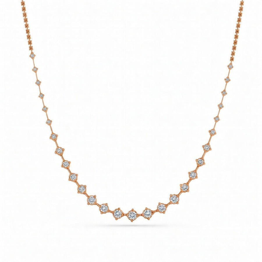 6.8 Ct Round Cut Diamond Tennis Necklace VS1 D-F White Gold 14k