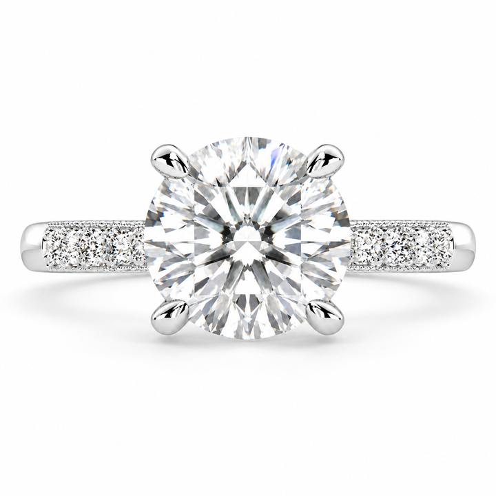 Federica 5.4 Carat Round Cut 4 Prong Engagement Ring