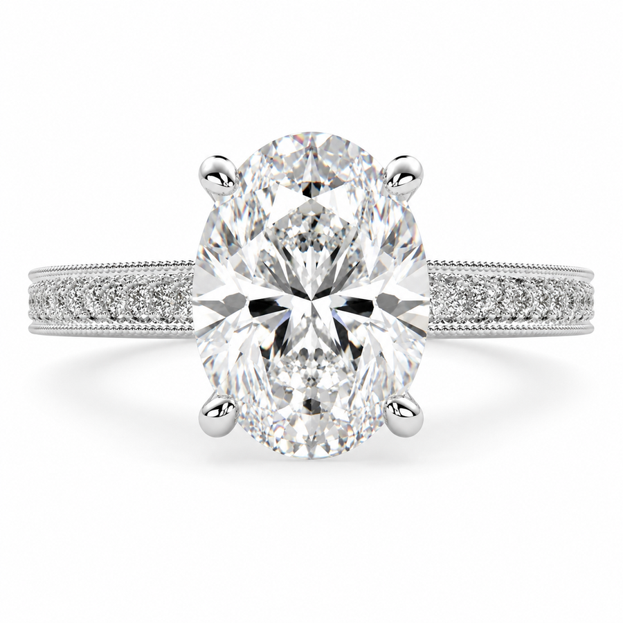 Martina 5.75 Carat Oval Cut Pave Engagement Ring