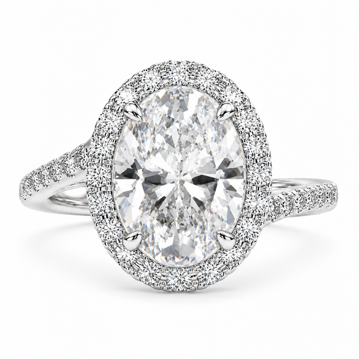 Paloma 5.35 Carat Oval Cut Pave Halo Engagement Ring