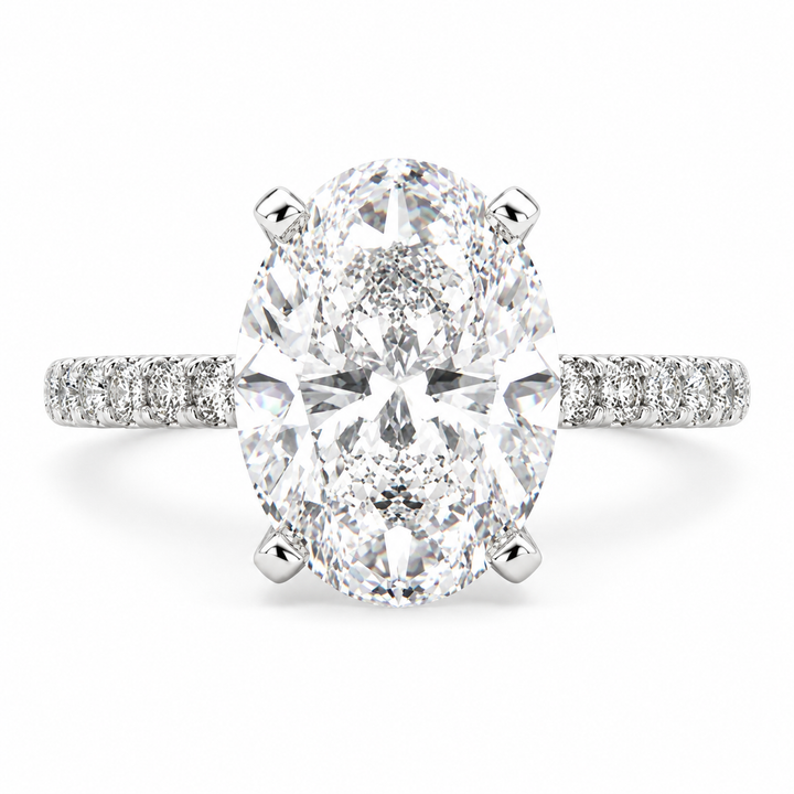 Ginevra 5.2 Carat Oval Cut Tapered Engagement Ring