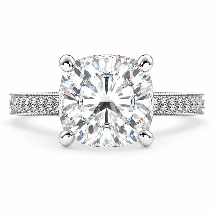 Martina 5.75 Carat Cushion Cut Pave Engagement Ring