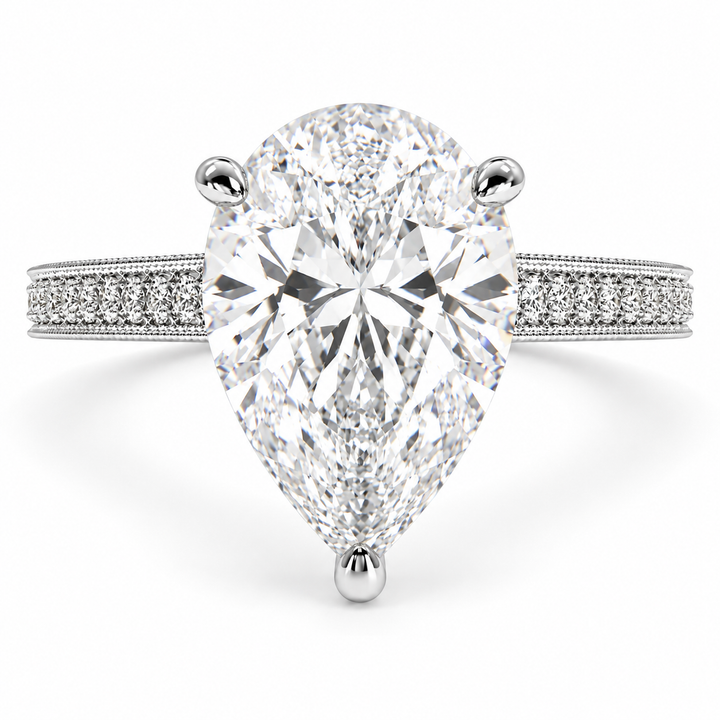 Martina 5.75 Carat Pear Cut Pave Engagement Ring