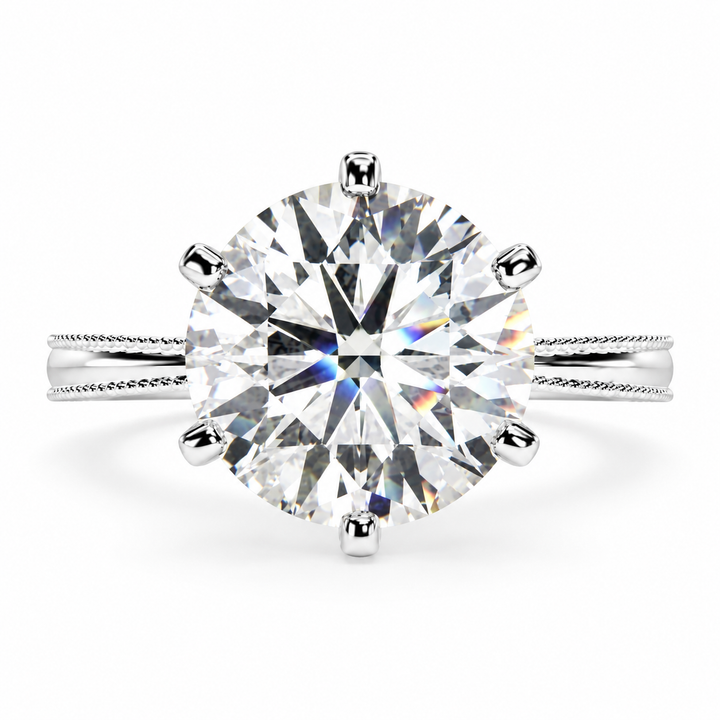 Camilla 5 Carat Round Cut Solitaire Engagement Ring