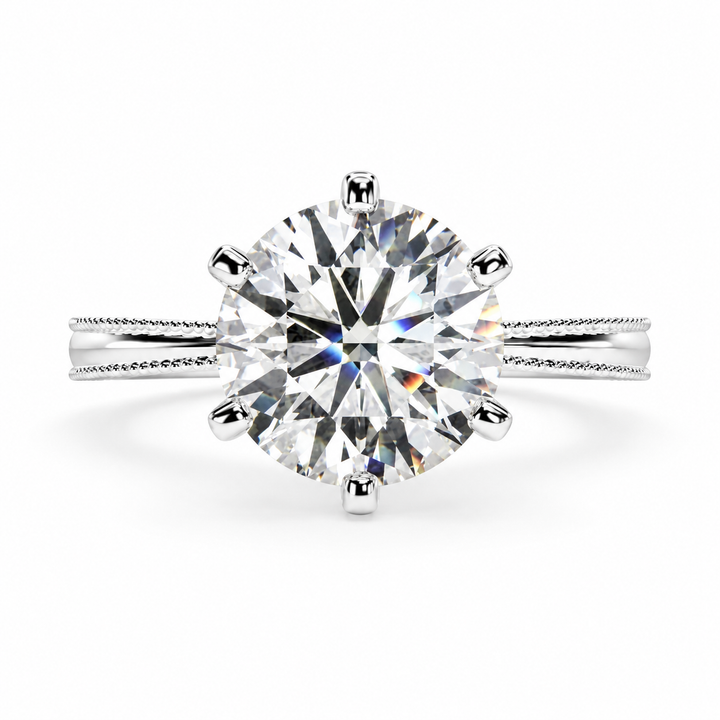 Camilla 4 Carat Round Cut Solitaire Engagement Ring