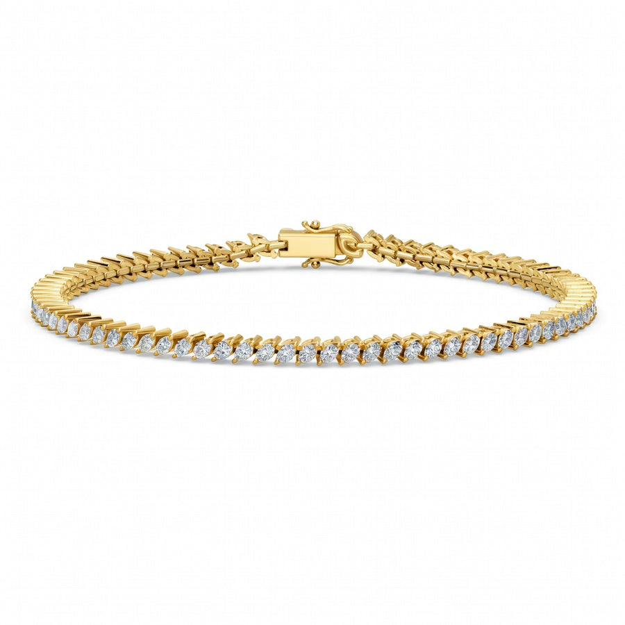 2.17 Carat Marquise Cut Diamond Tennis Bracelet VS1 D F White Gold 14k