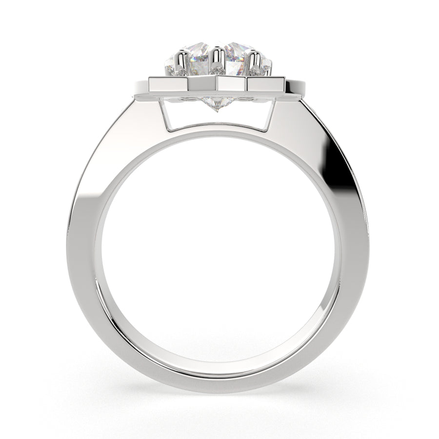 Amalia 2.5 Carat Heart Cut Halo Pave Engagement Ring