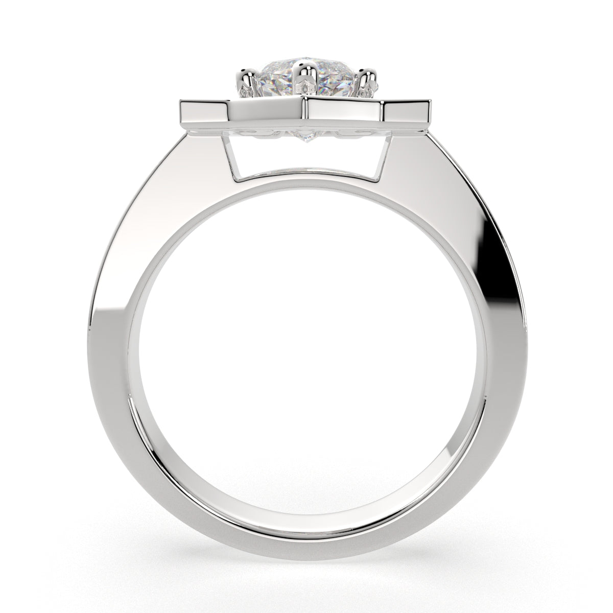 2.5 Carat VS1 D Lab Grown Diamond Halo Pave Marquise Ring