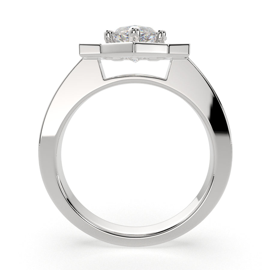 Amalia 3.5 Carat Marquise Cut Halo Pave Engagement Ring