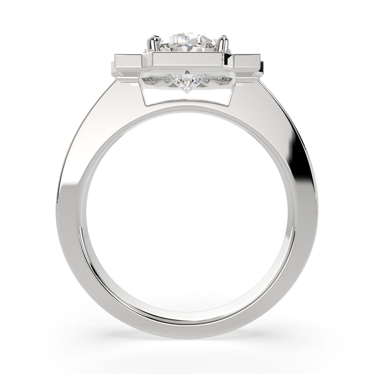 3.5 Carat VS1 D Lab Grown Diamond Halo Pave Oval Ring