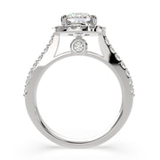 3.5 Carat VS1 D Lab Grown Diamond Halo Pave Cushion Ring