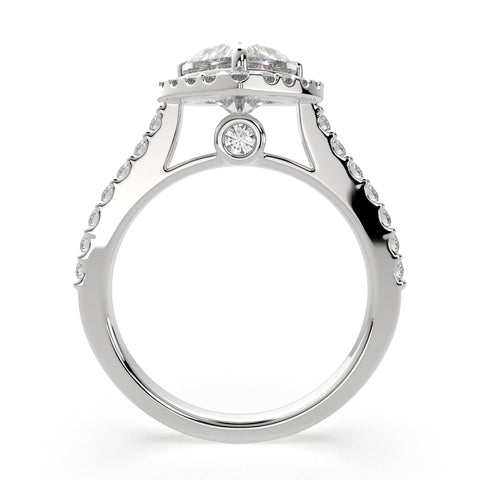 1.5 Carat VS1 D Lab Grown Diamond Halo Pave Heart Ring