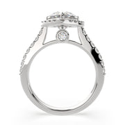 3.5 Carat VS1 D Lab Grown Diamond Halo Pave Heart Ring