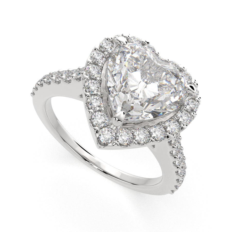 Bianca 2.5 Carat Heart Cut Halo Pave Engagement Ring