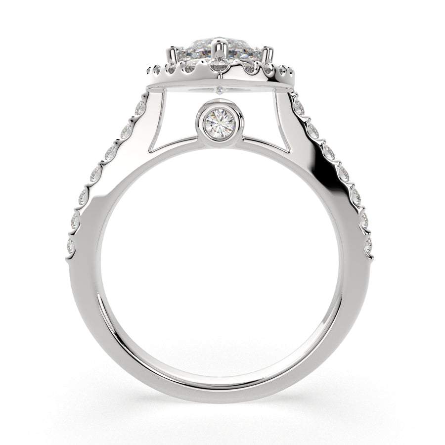 Bianca 1.5 Carat Marquise Cut Halo Pave Engagement Ring