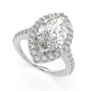 1.5 Carat VS1 D Lab Grown Diamond Halo Pave Marquise Ring