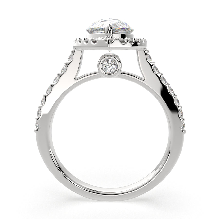 Bianca 2.5 Carat Pear Cut Halo Pave Engagement Ring