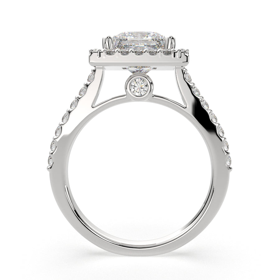 Bianca 3.5 Carat Princess Cut Halo Pave Engagement Ring