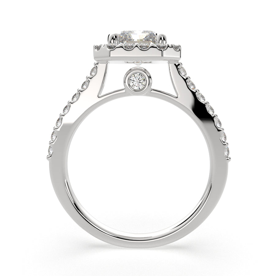 Bianca 3.5 Carat Radiant Cut Halo Pave Engagement Ring
