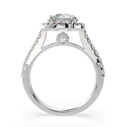 1.5 Carat VS1 D Lab Grown Diamond Halo Pave Round Ring