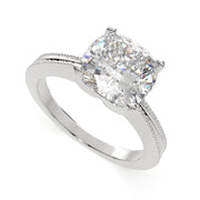 3 Carat VS1 D Lab Grown Diamond Solitaire Cushion Ring