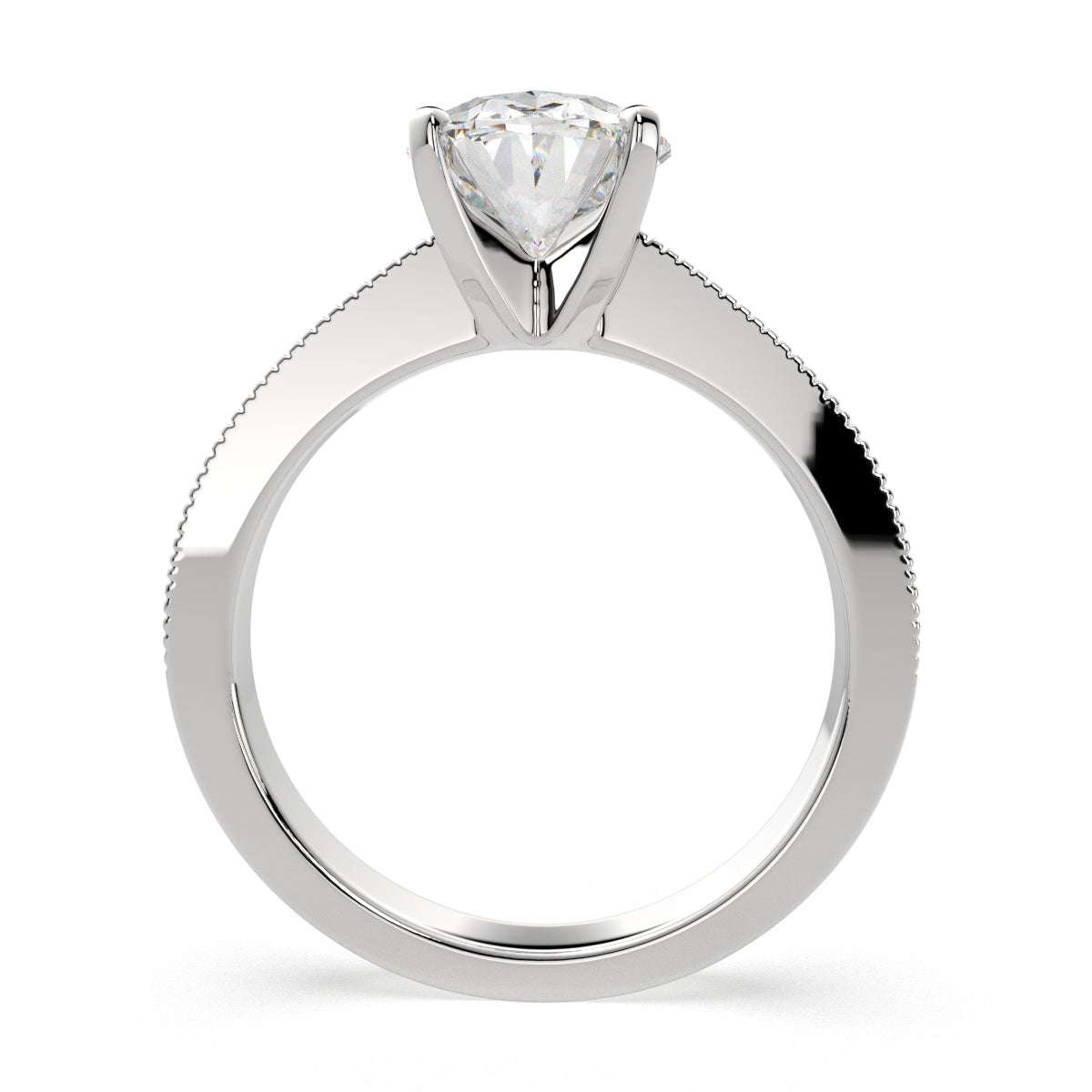 4 Carat VS1 D Lab Grown Diamond Solitaire Oval Ring