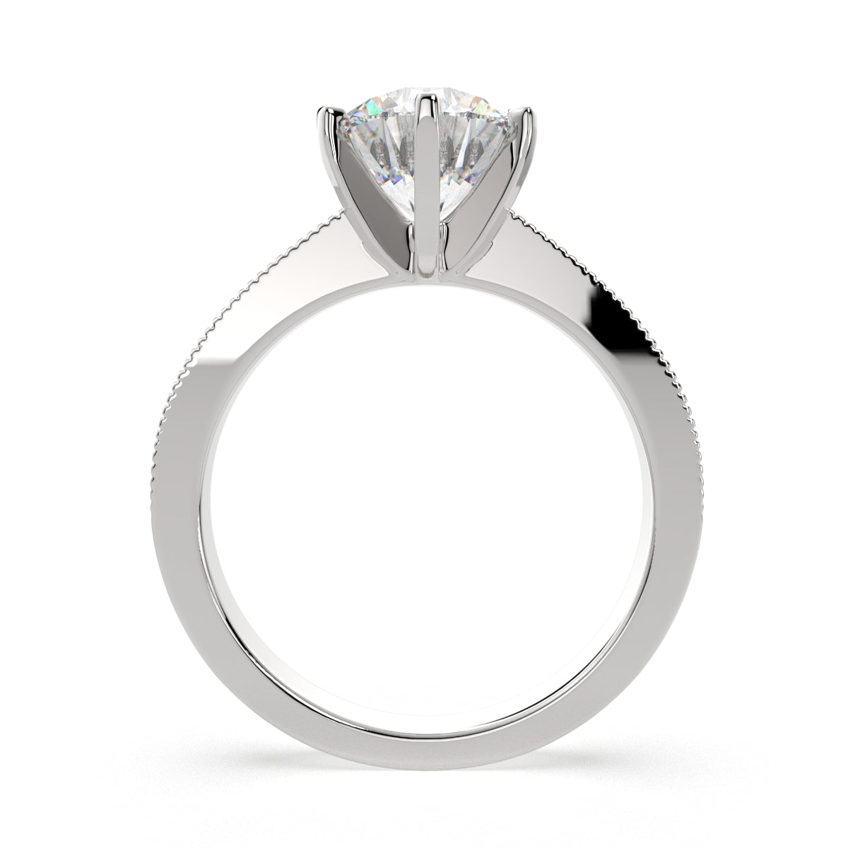 1 Carat VS1 D Lab Grown Diamond Solitaire Round Ring