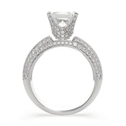 2.75 Carat VS1 D Lab Grown Diamond Pave Emerald Ring