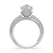 3.75 Carat VS1 D Lab Grown Diamond Pave Heart Ring