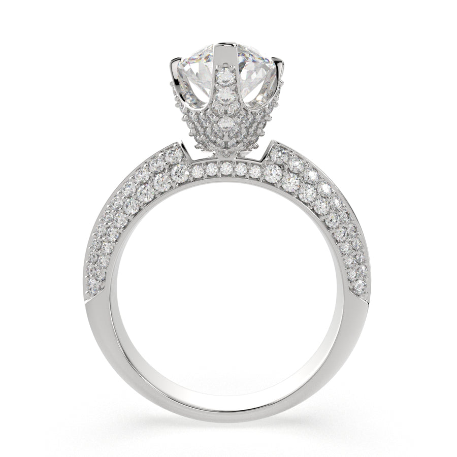 Daria 3.75 Carat Marquise Cut Pave 6 Prong Engagement Ring