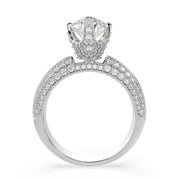 3.75 Carat VS1 D Lab Grown Diamond Pave Marquise Ring